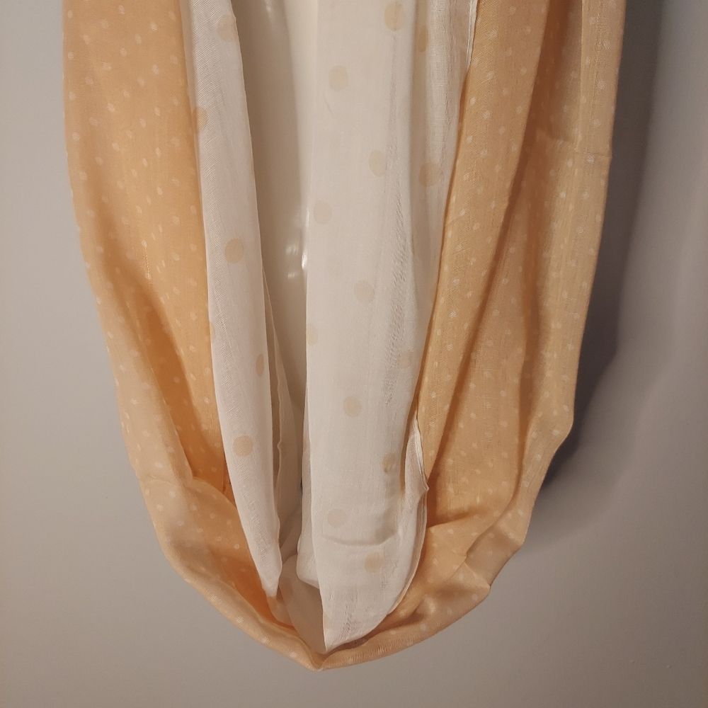 Polka Dots Peach Lightweight Infinity Scarf - Picture 3 of 10